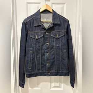 GAP Men's raw Denim Jacket Indigo Size Small 2013 trucker button up pockets